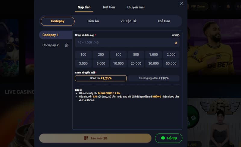 Nạp tiền Kingbet86 